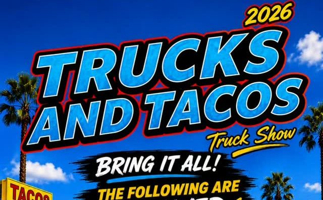 Trucks and Tacos Car Show partial official flyer August 2026